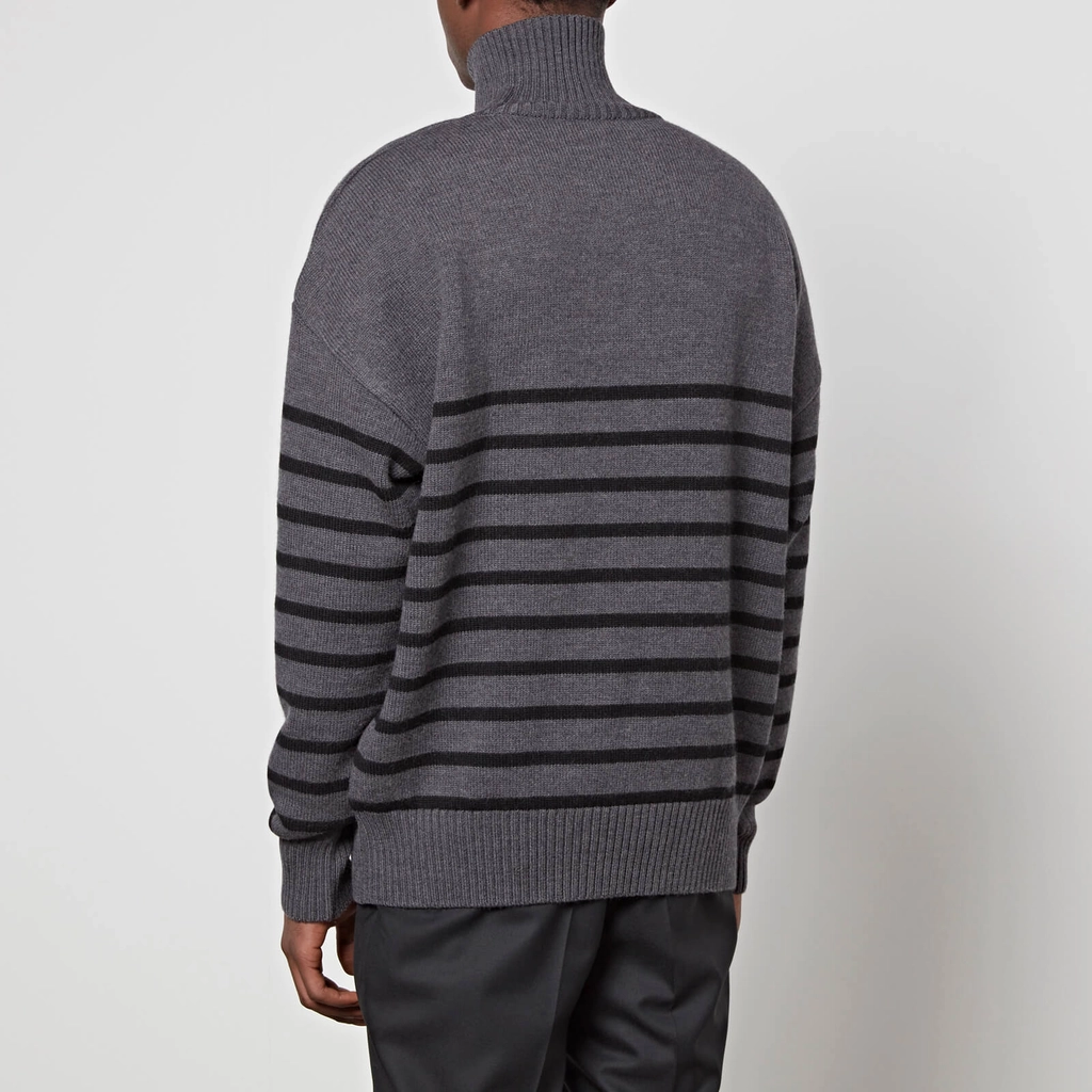 AMI Paris de Coeur Striped Wool Turtleneck Jumper - S